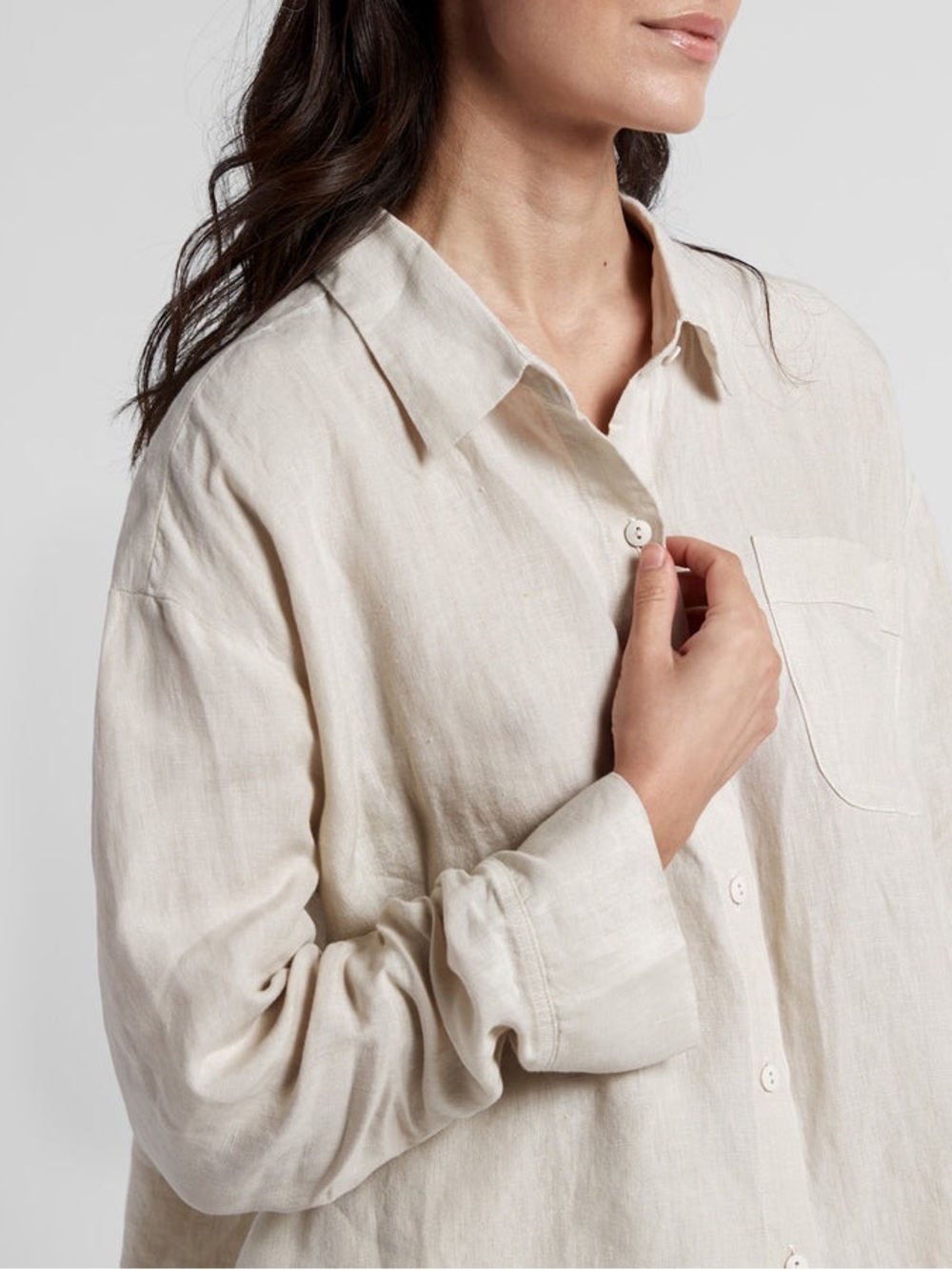 Parachute Oversized Cream Button-Up Linen Shirt